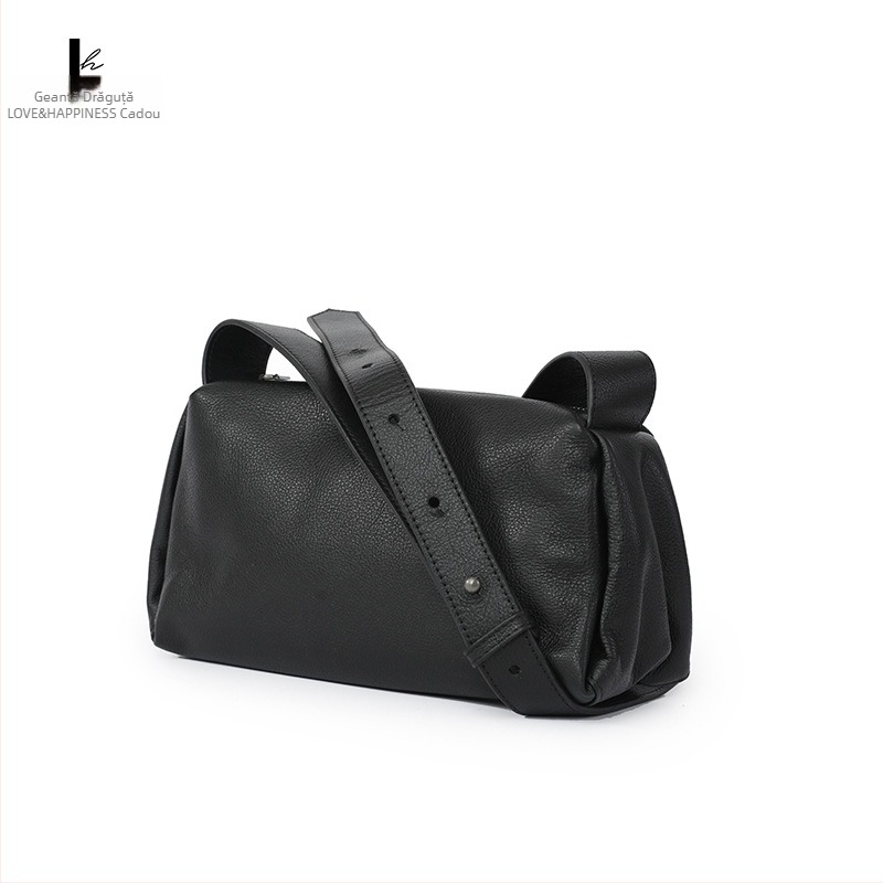 Cute Lucky Bag geantă de umăr pentru femei, piele de vită de primă clasă, minimalistă, mică, formă de pernă, stil european-american