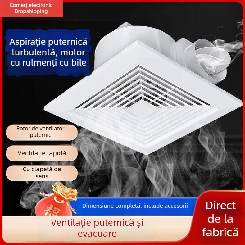 Northern Fir DDPQS01070 Ventilator de evacuare pentru tavan, baie și bucătărie, silențios și puternic