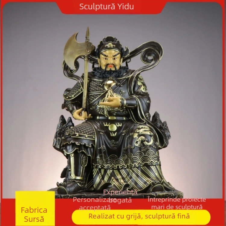 Statuie din cupru turnat a lui zeul muntelui, zeul focului, zeul pământului, Bodhisattva al zeului muntelui și statuie a lui Buddha din cupru pur