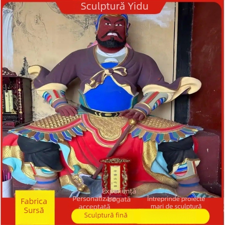 Statuie din cupru turnat a lui zeul muntelui, zeul focului, zeul pământului, Bodhisattva al zeului muntelui și statuie a lui Buddha din cupru pur