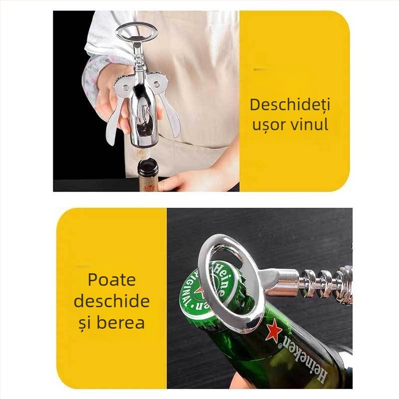 Deschizător de sticle de vin multifuncțional, pentru uz casnic și în ospitalitate