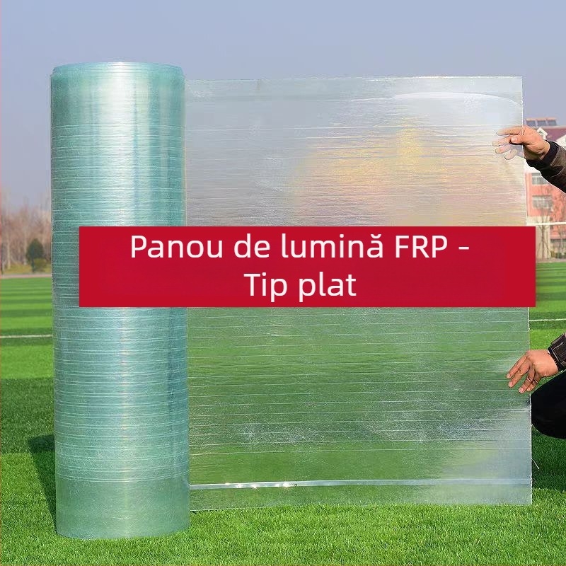 Panou FRP translucid pentru iluminat, panou din fibră de sticlă rezistent la acizi și baze, panou transparent, anticoroziune și durabil, lățimi 1,0/1,2/1,5 m