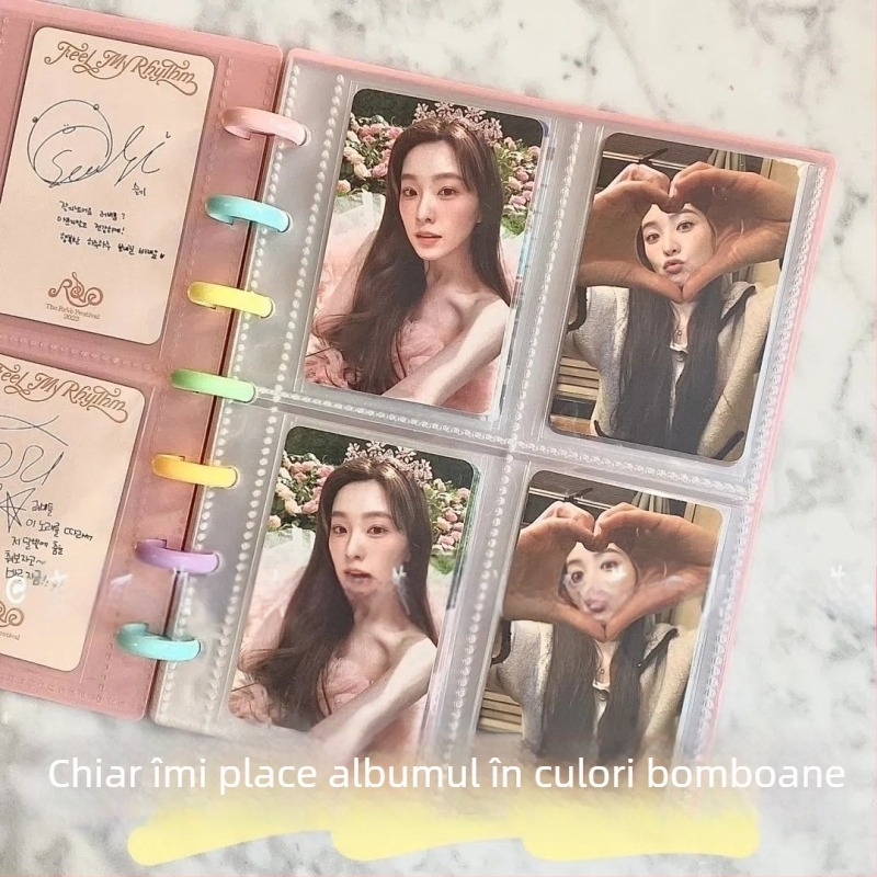 RINGNOTE Album idol cu carduri Polaroid de 3 inch – album foto cu pagini detașabile pentru colecționari fani
