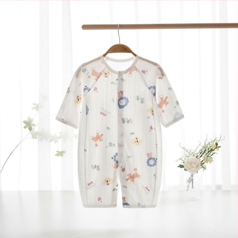 Salopetă de vară pentru nou-născuți – subțire, mânecă lungă, unisex, pijama de dormit