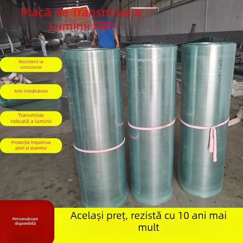 Panouri FRP translucide pentru iluminat, plăci din fibră de sticlă rezistente la acizi și alcalii, panouri transparente, adăposturi de ploaie din plastic, panouri durabile anticoroziune