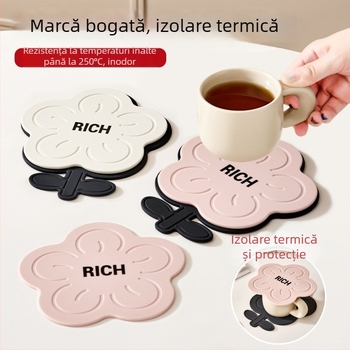 Covoraș din silicon rezistent la temperaturi înalte pentru bucătărie, circular, pentru cești, boluri, farfurii și oale.