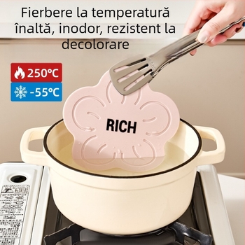 Covoraș din silicon rezistent la temperaturi înalte pentru bucătărie, circular, pentru cești, boluri, farfurii și oale.