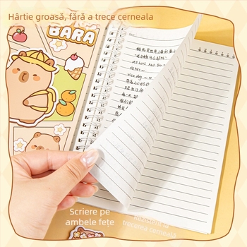 Caiet A5 cu spirală pentru elevi, pagini cu linii groase, jurnal/agenda cu foi detașabile, personalizare logo