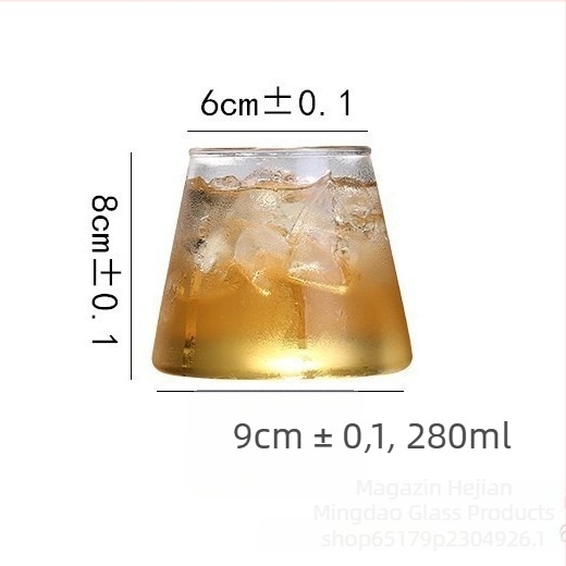 Pahar Mount Fuji din sticlă borosilicată pentru whisky, bere și sucuri – turnat manual