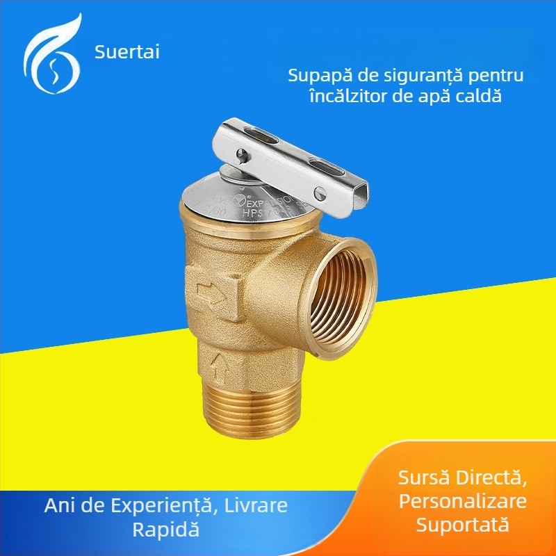Valvă de siguranță pentru boiler montat pe perete, cu supapă de eliberare a presiunii și deschidere micro pentru panouri solare