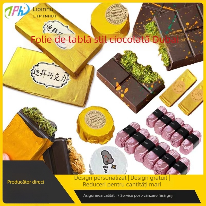 Dream Dragon prăjitură cu ciocolată și bile de iaurt, ambalaj din folie colorată, folie de argint pentru fructe