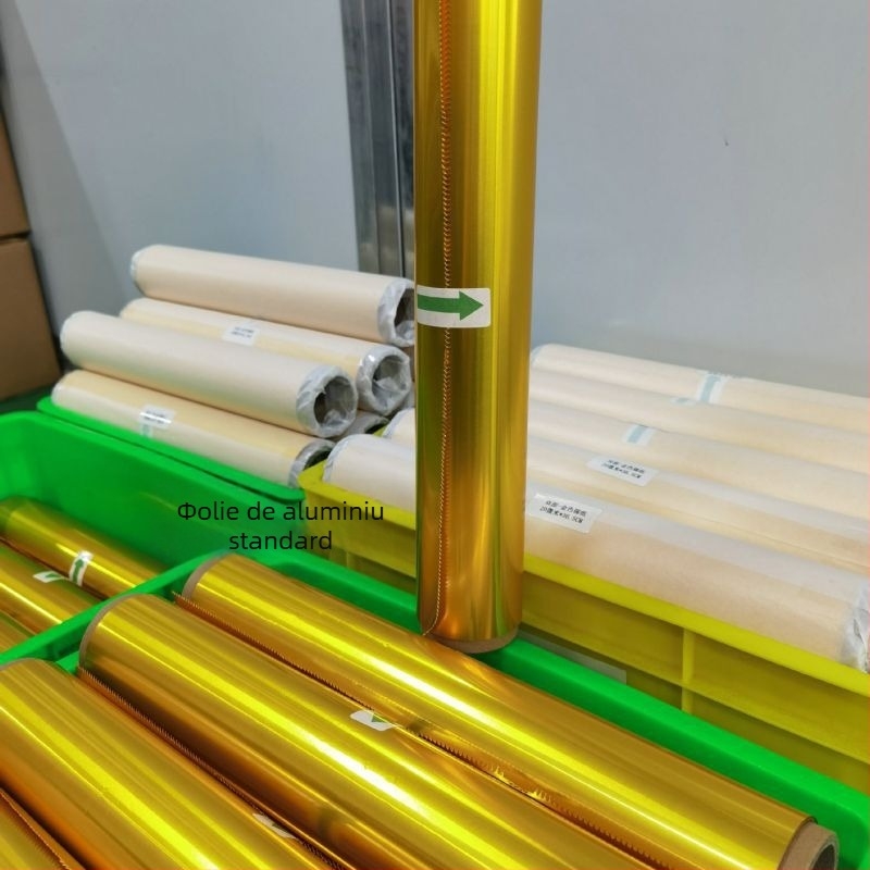 Folie dublu-strat aurie din aluminiu pentru ambalare decorativă a alimentelor – folie de aluminiu pentru platouri reci de hotel, ornamente din jad
