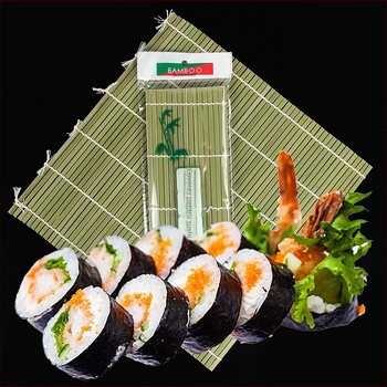 Mat de sushi din bambus – instrument de rulare în stil japonez cu nori și orez
