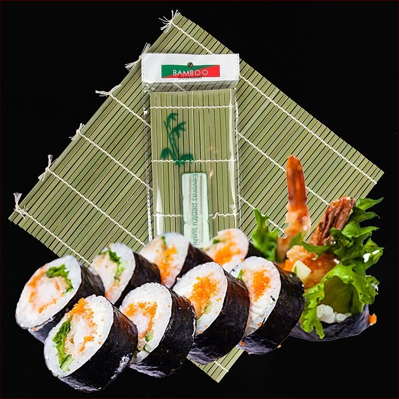 Mat de sushi din bambus – instrument de rulare în stil japonez cu nori și orez