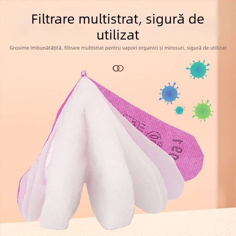 Filtru din cărbune activ pentru mască, filtrare praf și gaze, P1, compatibil cu măști 6200/6800/7502, material microfibră