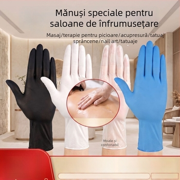 Mănuși de unică folosință din PVC impermeabile, pentru saloane de înfrumusețare, masaj la picioare și masaj al corpului cu ulei