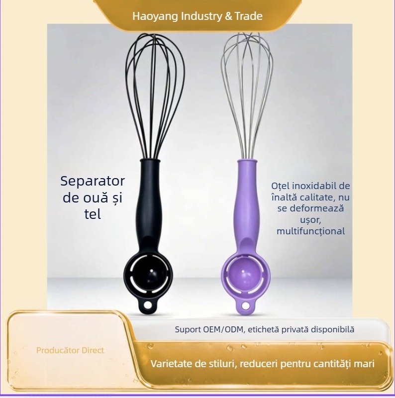 Mixer manual pentru ouă cu separator de albuș — instrument de bucătărie multifuncțional pentru coacere