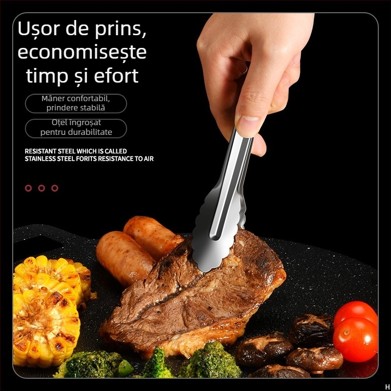 Set pentru grătar în aer liber: perie din silicon pentru uns, clește pentru carne și clipsuri pentru carne