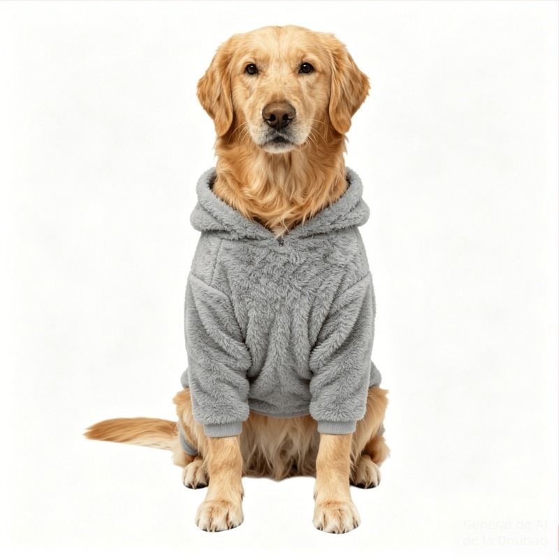 Jachetă din fleece cu două fețe pentru câini de talie medie și mare, căldură de iarnă acasă, anti-cădere a părului, potrivită pentru Golden Retriever, Labrador și Ciobănesc German