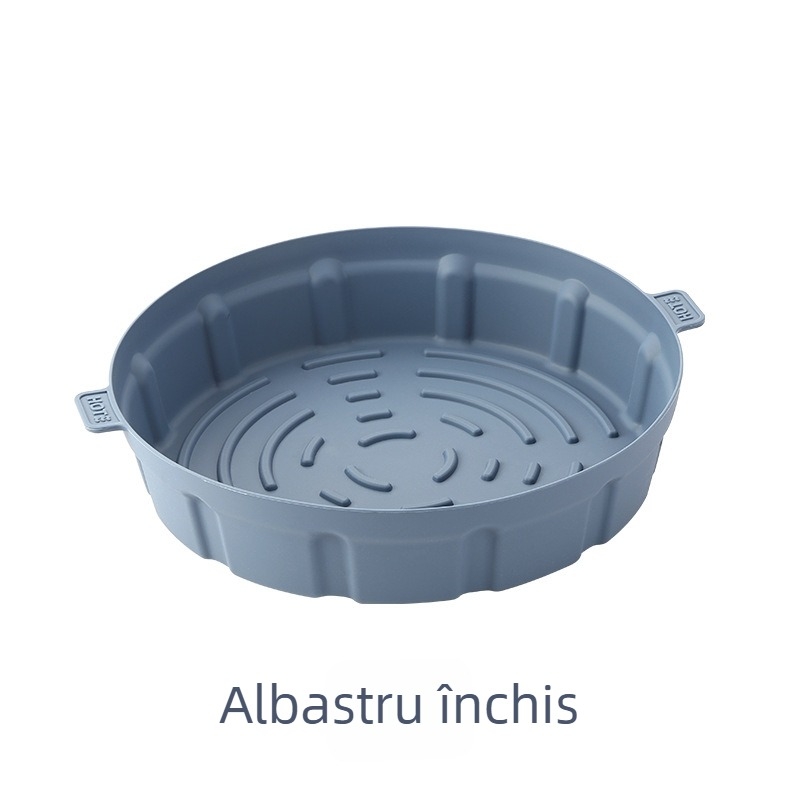 Covoraș din silicon pentru aer fryer, tavă circulară din silicon, multifuncțional, rezistent la temperaturi înalte, reutilizabil