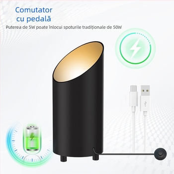 Lampă LED de colț, reîncărcabilă, personalizabilă, cu pedala și telecomandă, reglabilă, pentru amenajări de grădină și iluminare ambientală