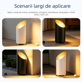 Lampă LED de colț, reîncărcabilă, personalizabilă, cu pedala și telecomandă, reglabilă, pentru amenajări de grădină și iluminare ambientală