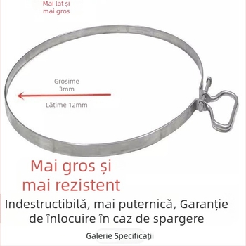Placă de tăiere din oțel inoxidabil, extrem de lată și groasă, cu inel metalic întărit, rezistentă la crăpare.