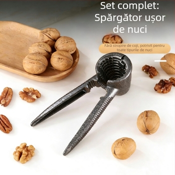 Cracator de pecană și decojitor de coajă, clips de bucătărie din aliaj de aluminiu, unealtă multifuncțională cu două brațe pentru semințe