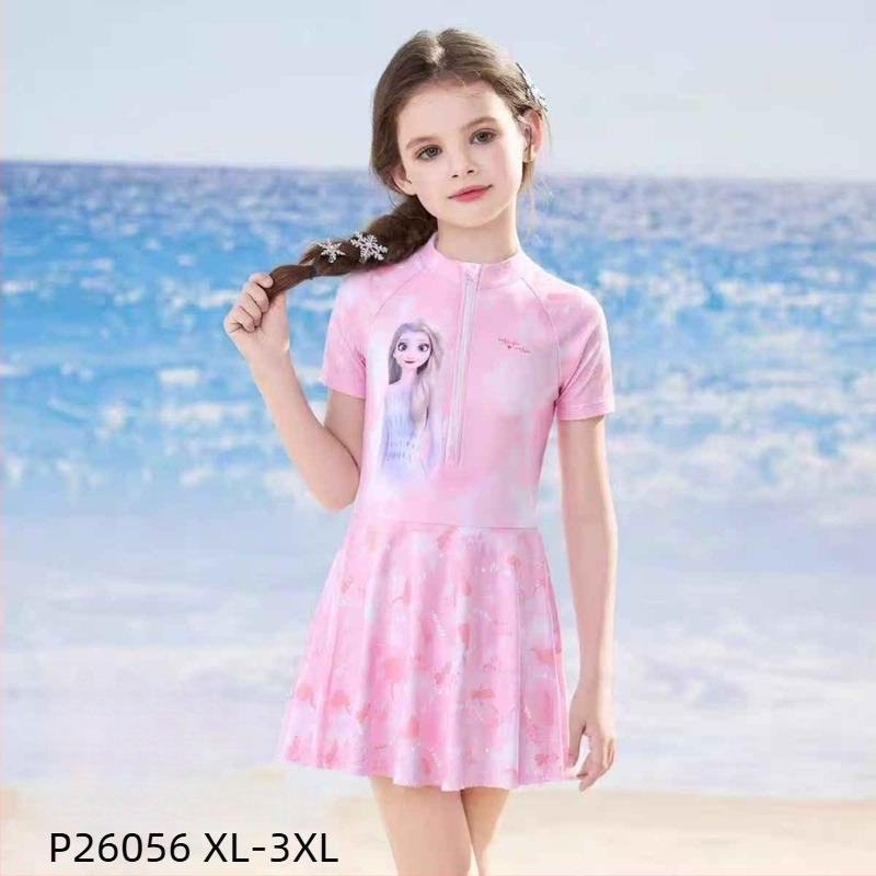 Costum de baie pentru copii, imprimeu sportiv drăguț și fermoar, set P26056