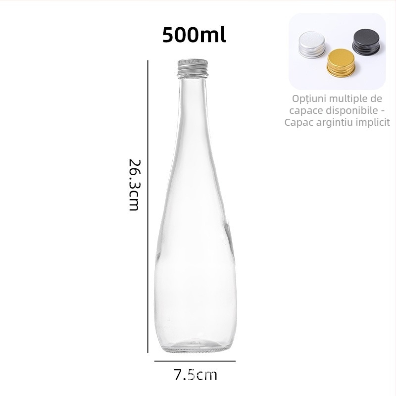 Sticlă din sticlă de vin din fructe 330ml – sticlă goală pentru apă minerală, suc și băuturi răcoritoare