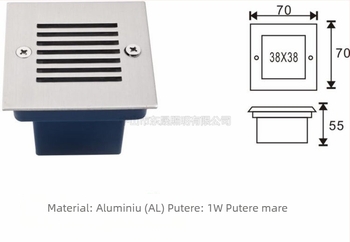 Carcasă pentru lampă de colț 70×70/110×45, 3W, pentru lampi de scară, bază și subterane