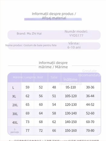Costum de baie întreg pentru fete, 2026, pentru copii mai mari