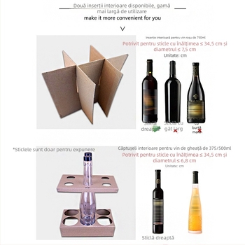 Ying Qin K6 Cutie cadou pentru vin, ambalaj din carton pentru 6 sticle, imprimare disponibilă