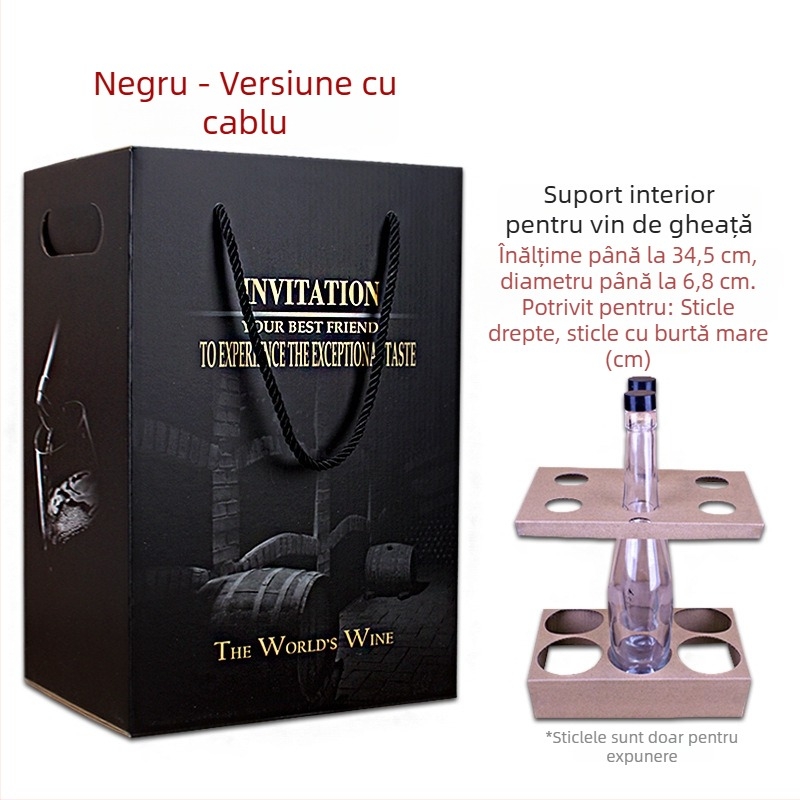Ying Qin K6 Cutie cadou pentru vin, ambalaj din carton pentru 6 sticle, imprimare disponibilă
