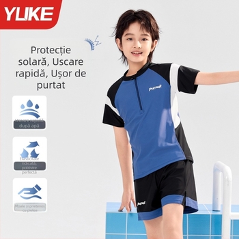 26 costum de baie pentru fete, două piese, protecție solară, uscare rapidă, costum de antrenament foarte elastic pentru băi termale