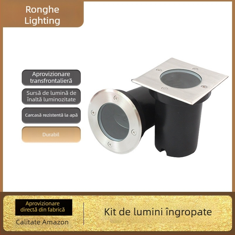 Kit de iluminat îngropat pentru exterior, sursă de lumină COB rezistentă la apă, accesorii integrate pentru gazon