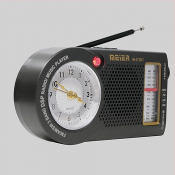 M-572BT Ceas portabil multifuncțional cu radio Bluetooth retro și difuzor încorporat, redare muzică prin card TF și USB