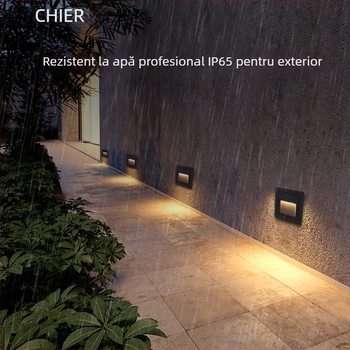 Lumină LED pentru exterior, rezistentă la apă, pentru trepte și colțuri, iluminare de perete încastrată rotundă