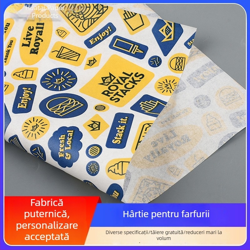 Hârtii de unică folosință pentru farfurii, hârtie alimentară antiulei pentru tavă, pentru pâine și sandvișuri