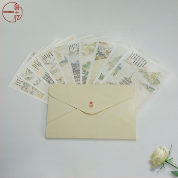 Carte poștală din mătase din Hangzhou — colecție de peisaje în cerneală, personalizabil ca suvenir de călătorie