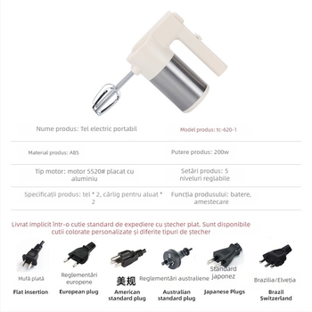 Mixer electric de mână pentru coacere – amestecător compact pentru ouă, frișcă și aluat.