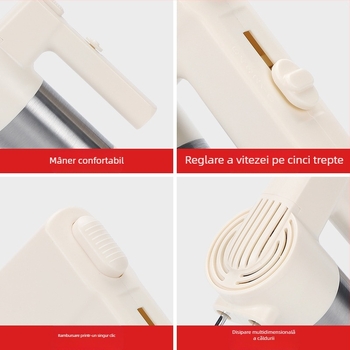 Mixer electric de mână pentru coacere – amestecător compact pentru ouă, frișcă și aluat.