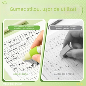 Kaba Bear gumă de școală cu design desene animate, mecanism de apăsare-tras, priză moale, creativă
