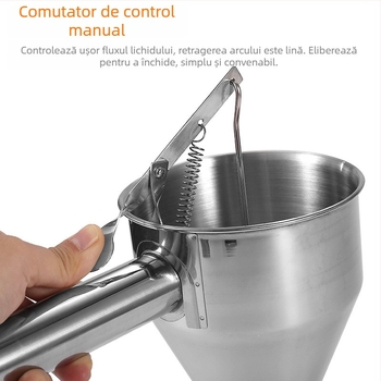 Separator de aluat pentru takoyaki, pâlnie din oțel inoxidabil, conic