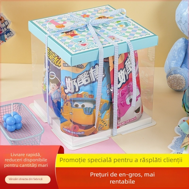 Set cutii cadou pentru gustări de Ziua Copilului — cutii goale pentru tort, ambalaje pentru bomboane