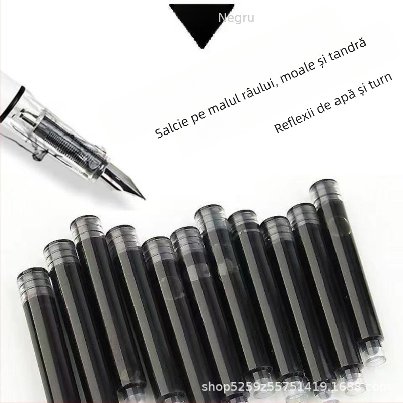 Două stilouri cu 50 cartușe de cerneală pentru elevi, scriere de birou și caligrafie, design elegant