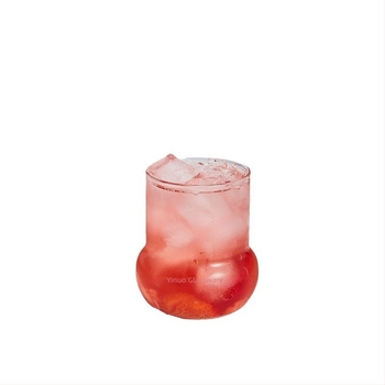 Ceașcă de cafea din sticlă borosilicată cu capac, fără mâner, rezistentă la căldură; pentru iced Americano, sucuri și apă cu gaz