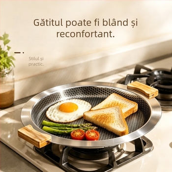 Tigaie grill din oțel inoxidabil – stil coreean, compatibil cu plita cu inducție, tigaie portabilă pentru camping