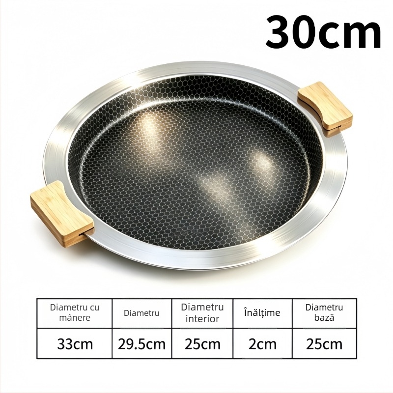 Tigaie grill din oțel inoxidabil – stil coreean, compatibil cu plita cu inducție, tigaie portabilă pentru camping