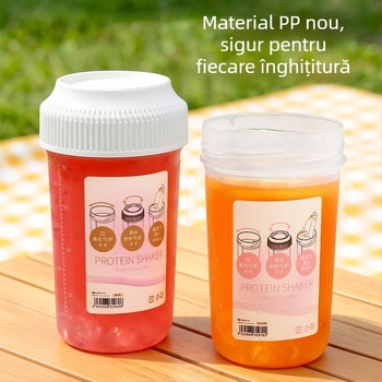 Shaker portabil pentru cafea, cu pudră de proteine și pudră pentru creșterea masei musculare, recipient ușor de curățat, pentru lapte praf, lapte, lapte de soia și apă